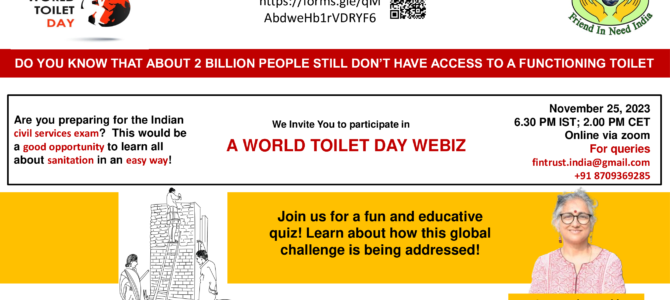 World Toilet Day Webiz Postponed to Saturday, November 25th 2023