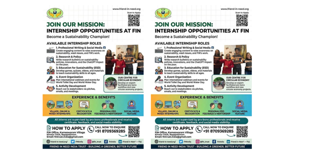 🌱 Join Our Mission – Internship Opportunities at Friend In Need India Trust (FIN)!